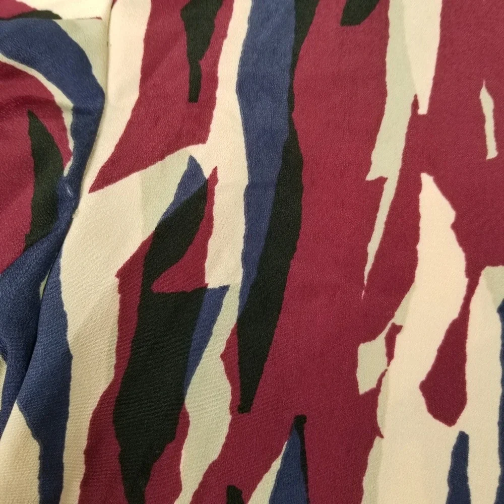 Madison Dress Women XL Multicolor Abstract Ruffle Short Sleeve Shift Casual Work